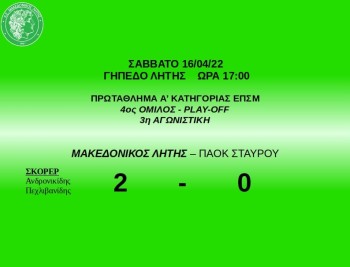 makedonikos litis paok stavrou 2 2021 2022